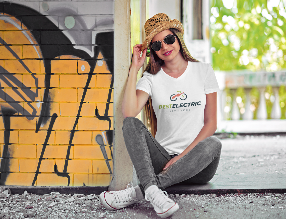 Best Electric City Rides Women's V-Neck Tee